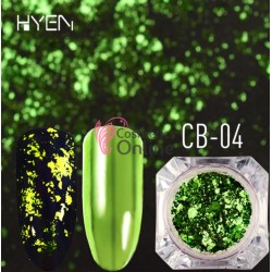 Decor pentru unghii NADP032CC Fulgi de gheata, paiete Amelie pentru unghii Cod CBP04 Green Platinum Effect + 1 aplicator